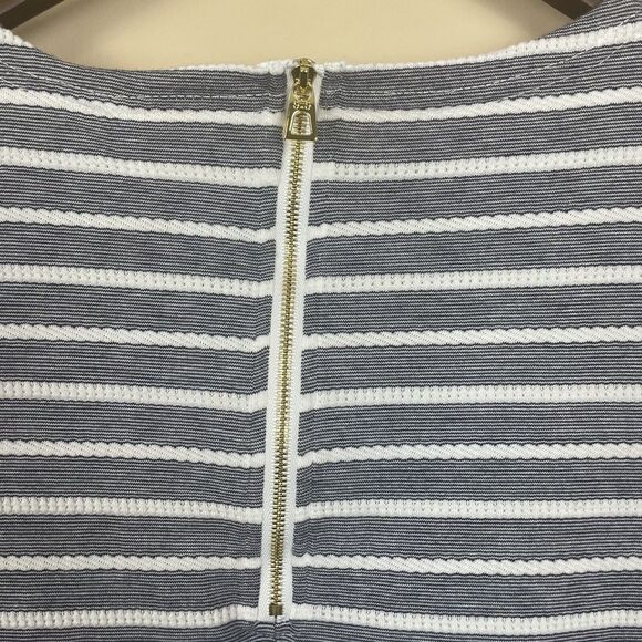 Sail‎ To Sable STS Shift Dress Flattering Shaping Navy & White Stripes Zipper L - Picture 4 of 8